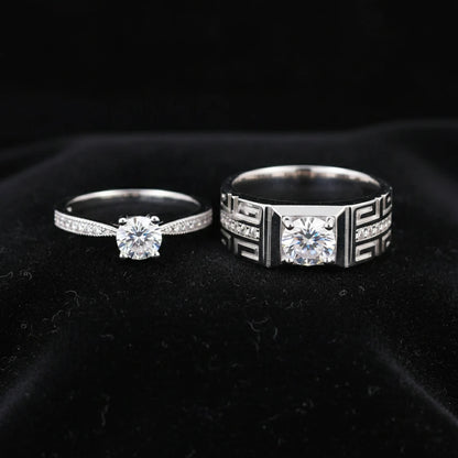 Classy Zircon Couple Rings