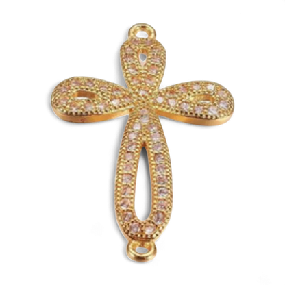 Golden Crystal Cross Pendant