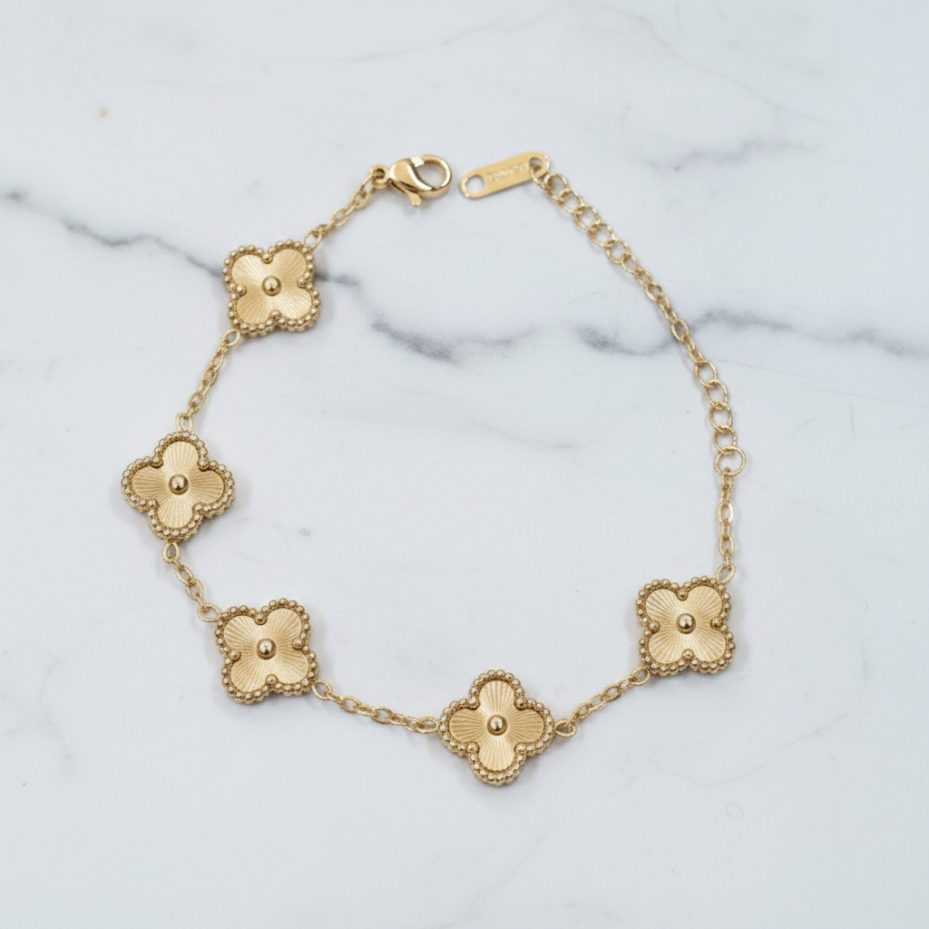 Five-Leaf Clover Gold Bracelet - Gold