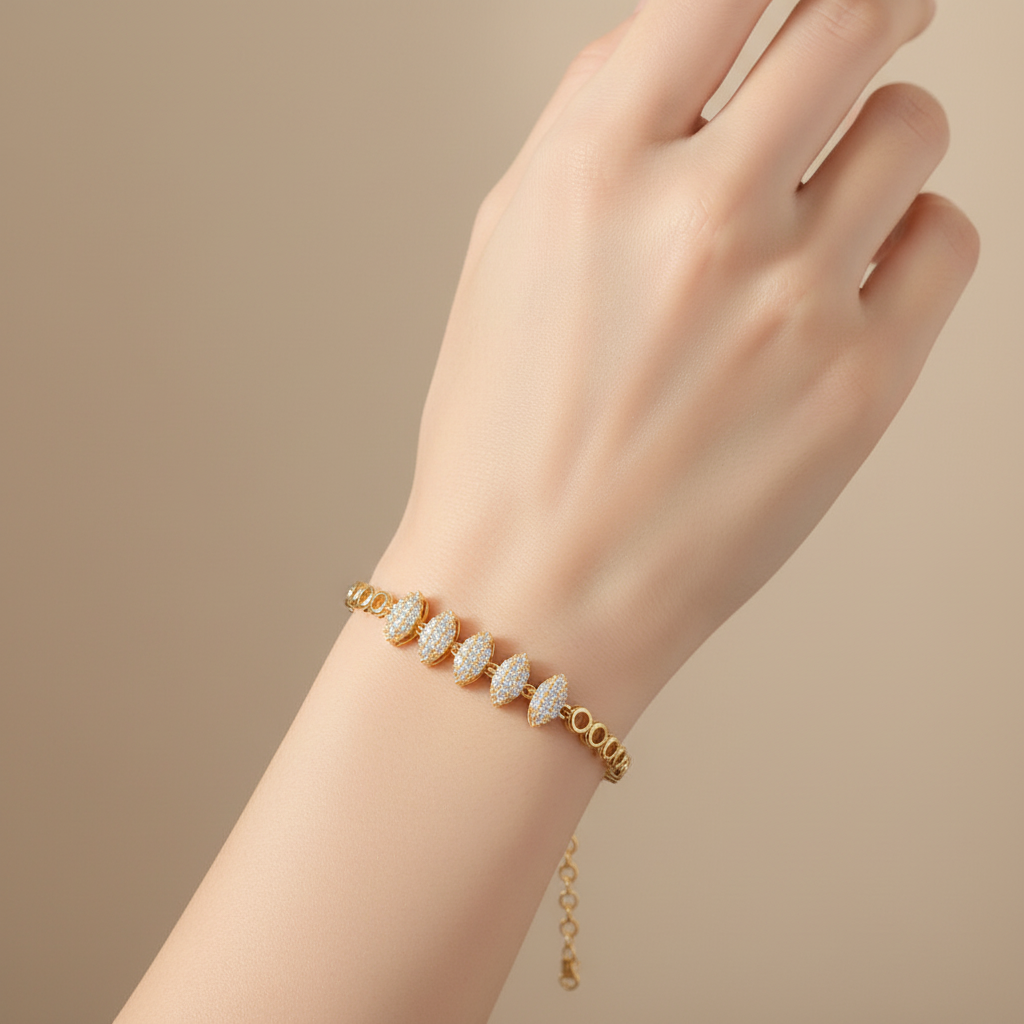 Luxury Gold Crystal Link Bracelet